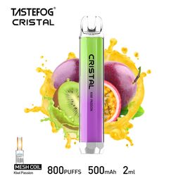 2024 el más caliente leal 800 puffs vape almacén de la UE envío directo Tastefog Cristal 600 puffs vapor al por mayor con luz RGB y certificación TPD