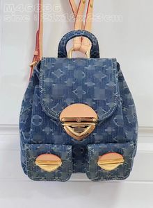 2024 La última moda vaquera con mochila de piel de vacuno de calidad, bolso todo en uno, bolso de hombro 21*23*12