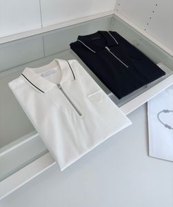 2024 De nieuwste Summer Mens Fashion Half Zipper Design Aziatische grootte korte mouwen T -shirt hoogwaardige merkontwerper polo shirt