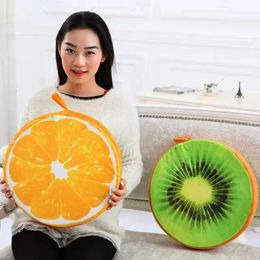 Cojín grueso de felpa suave y redondo con diseño de frutas, cojín para silla de oficina Tatami, cojín para asiento bonito de dibujos animados para jardín de infantes, 2024