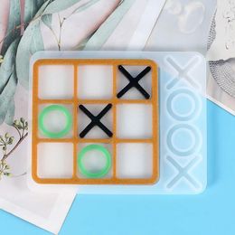 2024 Tablero de juego Tic Tac Toe y moldes de silicona X O Set de resina epoxi DIY Art Craft Mold para la noche de Navidad A Art Crafts Tools moldes