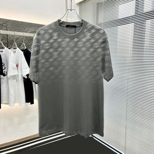 2024 Tide street luxe hommes lâche col rond pur coton à manches courtes T-shirt lettre impression dégradé design Europe et États-Unis chemise décontractée pour hommes quotidiens