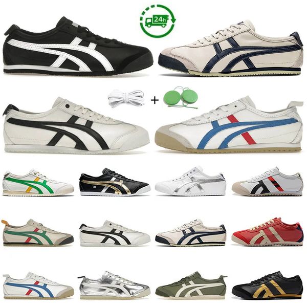 2024 Tiger Mexico 66 hommes femmes chaussures décontractées designer coureur de runner lifestyle toile noire blanc bleu jaune pur argent beige homme entraîne