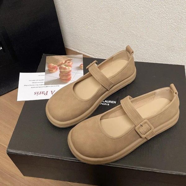 2024 Tipsietoes Casual 410 zapatos Sprinng Autumn Barefoot Lona de cuero vegano Ballerina Mujeres con suela suave y plana Cero 92923