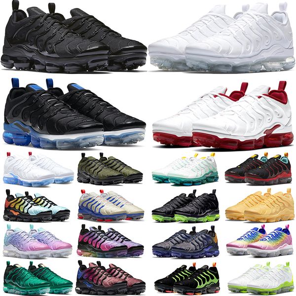 2024 tn plus chaussures de course hommes femmes tns triple noir blanc violet bleu noir Volt Université bleu lime vert vitrail hommes formateurs baskets d'extérieur