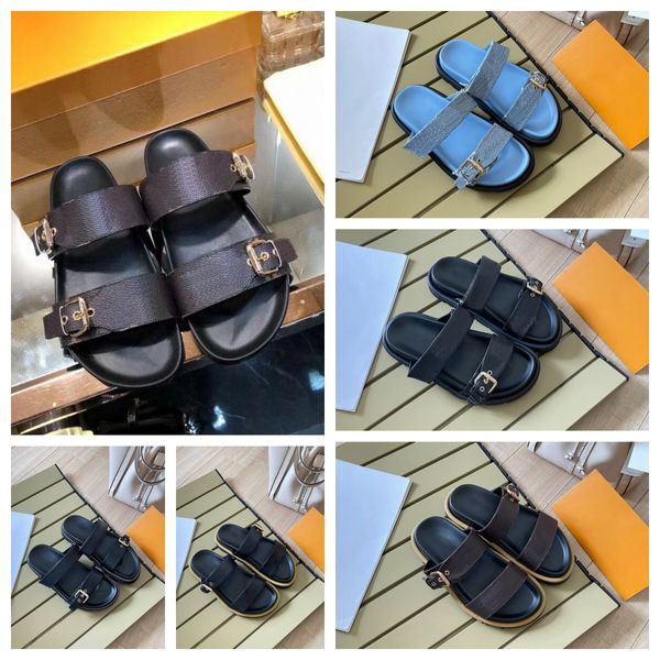 2024 Top Designer Brand NUEVA plataforma diapositivas mujeres sandale verano casual playa sandalia caqui negro size35-43