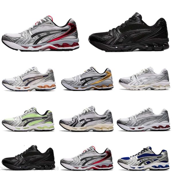 2024 Top Designer Hommes Femmes Chaussures Casual Chaussure De Sport Gel Kayano14 Baskets En Cuir Noir Argent Bas Top Rétro Athlétique Chaussure De Course Baskets 36-45