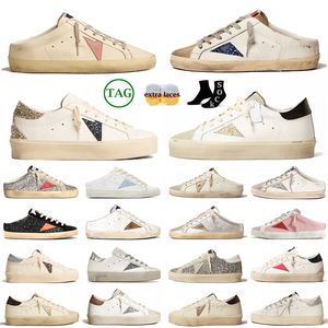 2024 Top Designer Star Sneakers Dress Shoes Luxury Dames platform Superstars Dirty Slippers Wit roze goud Nappa Leather Suede Stars Heren Trainers Loafers