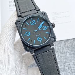 2024 Top marque de luxe Bell hommes d'affaires montre de loisirs Designer Montres machines Montres-bracelets Ross Brown bracelet de montre en cuir montre-bracelet BR013