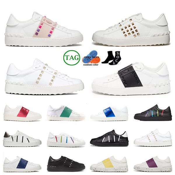 2024 Top Diseñador de lujo Zapatillas de deporte abiertas bajas Marca OG para Chance Remache Glitter Negro Blanco Rosa Plataforma Mocasín Hombres Mujeres Golden Skate Tamaño grande 12 Entrenadores