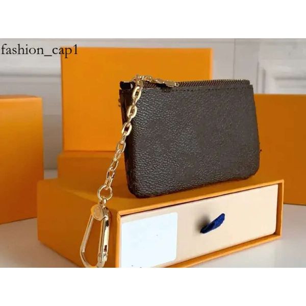 2024 TOP Mini Key Portefeuilles Femmes Hommes Porte-clés Bague Porte-carte de crédit Porte-monnaie avec boîte et sac à poussière Porte-clés Portefeuille LVSE Designer Sac 23