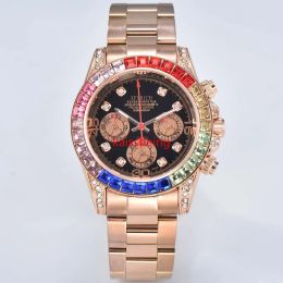 2024 Top nouvelle marque originale montres pour hommes multifonction chronographe montre à quartz avec diamant coloré automatique date A + horloges