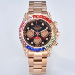 2024 Top Nieuwe Originele Merk Horloges Voor Heren Multifunctionele Chronograaf Quartz Horloge Met Kleurrijke Diamant Automatische Datum A + Klokken