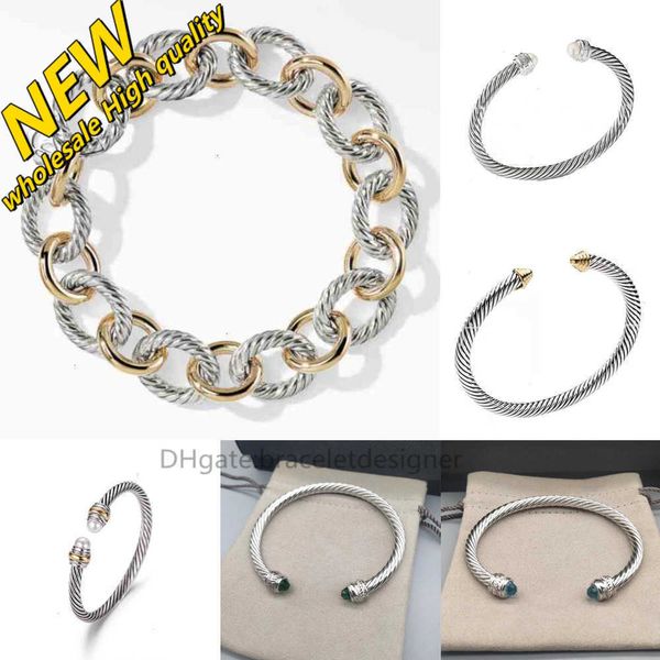 Bracelets ronds de qualité supérieure pour femmes, couleur argent, perles, pierres précieuses, ouverts, accessoires de manchette, 2024