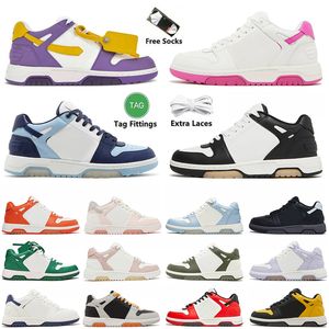 2024 Top Calidad Bajo Fuera de la Oficina Zapatilla de deporte de cuero de becerro Diseñador Zapatos casuales Negro Rosa Verde Azul Flechas Motivo para correr Caminar Hombres Mujeres Tenis Plataforma Entrenador