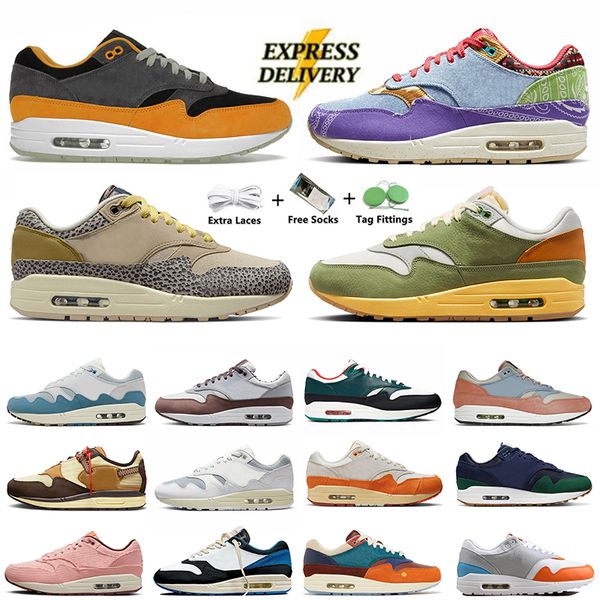 2024 Top Qualité OG 1 Coussin Chaussures De Course Designer Hommes Femmes Crêpe Chanvre Patta Noir Bruit Aqua Monarch Mocassins Plateforme Baskets Baskets Dhgates 36-47