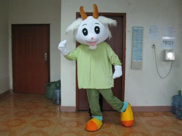 2024 Top Sale White Goat Mascot Suits Nuevo ** Ajusta de juego Cabina Publicidad Unisex Hallowen