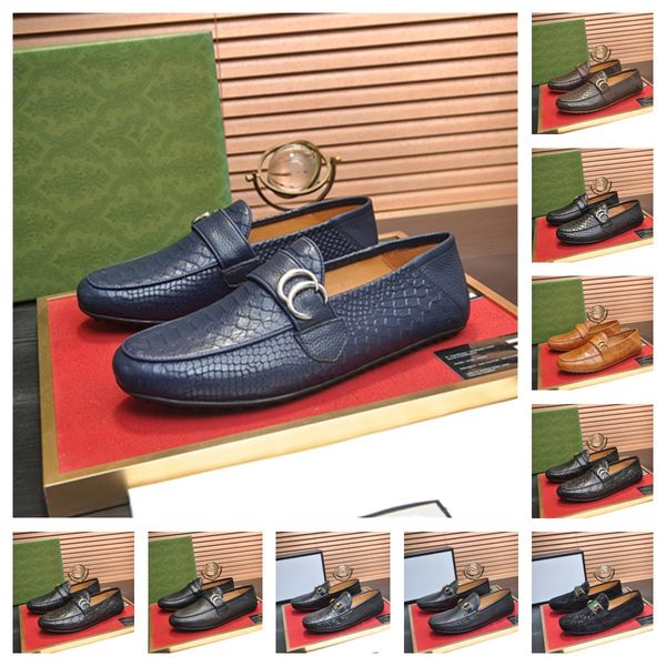 2024 Topluxury Mens Business Shoe Formel Forme Vérine Chaussures en cuir Designer Men Casual Chores Homme Chaussure Bureau de bureau Taille 38-46