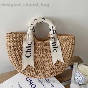 2024 LETTES DE TOTES SCRANTE DE SILLE MANDE STR STR SAG WILD SEMI-CIRCLE WOVOVE WOMENS RATTAN BEACH VAGNAGNES PHOTO T240116