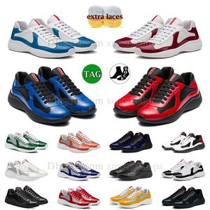 2024 Zapatillas de deporte Zapatos casuales de patente Copa América con cordones Costuras de malla Praaddas Tela Prad Zapato plano para caminar Vintage Bajo Suave Transpirable Atlético Amor Zapatillas deportivas