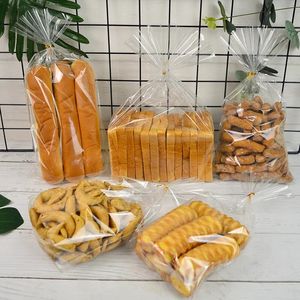 2024 Sacs en plastique transparents Sac d'emballage de biscuits à sucette à bonbons avec pain de pain de pain de pain de pain de pain de pain de pain pour coiffure