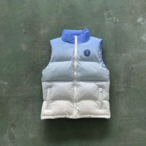 2024 Trapstar Blue Gilets pour hommes Hommes légers Veste Designer Chaud Plus Veet Brodé Coupe-vent Dames Dégradé Gilet High Street populaire668