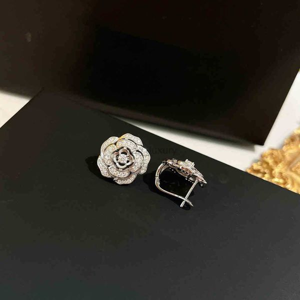 Conjunto de joyería de plata de ley, collar de Camelia, pendientes de flores, anillo, embalaje exquisito, marca de tendencia 2024