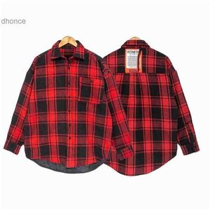 2024 Trend Designer Summer Fashion Trends International Red en Black Plaid Cotton Jacket Shirt Losse nieuwe heren Casual Wear