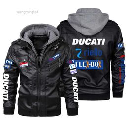 2024 tendance nouveau stylemen's vestes en plein air F1 Racing en cuir pour hommes à la mode adapté à la combinaison d'équitation de moto Ducati veste à manches longues