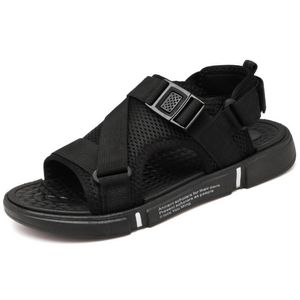 Sandales noires tendance pour hommes, chaussures de plage en plein air, semelle épaisse, mode été, respirantes, sandales de sport de loisirs B7, 2024