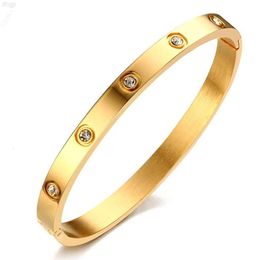 2024 Trendy Kristallen Armbanden voor Vrouwen Mode Bangle Armband Titanium Liefde Pulseiras Rvs Armbanden Feminina Sieraden