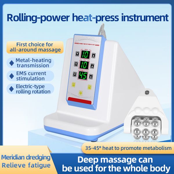 2024 Tendance Rolling Power Heat Press Instrument EMS Rotation Soulagement de la douleur Massage corporel Micro courant Perte de graisse Amincissement Dragage Méridien Machine