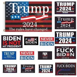 2024 Trump Biden Flag Is Not My President 90 * 150cm Élection présidentielle américaine Polyester pongé Matériel Bannières Drapeaux HH21-163