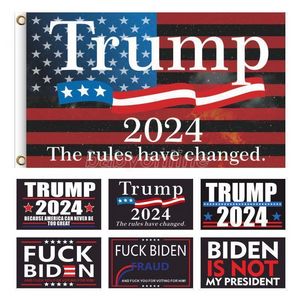 2024 Trump Biden N'EST PAS MON PRÉSIDENT 90 * 150CM US Drapeau de l'élection présidentielle américaine Polyester Ponsee Matériel Trump Flags Bannières 19 Style DHL