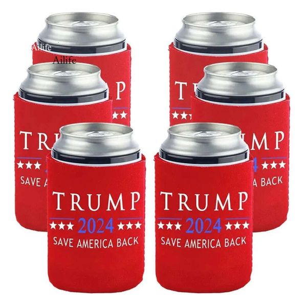 2024 Trump Cans Holder Party Decoration 12 oz Néoprène 330 ml Sleeve de bouteille de bière 0422