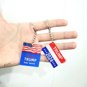 2024 Trump Falg Keychain Party BEVESTIGEN US verkiezingen Keychains Campaign Slogan Plastic Key Chain Keyring 2024316