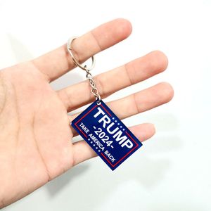 2024 Trump Falg Keychain Party BEVESTIGEN US verkiezingen Keychains Campaign Slogan Plastic Key Chain Keyring