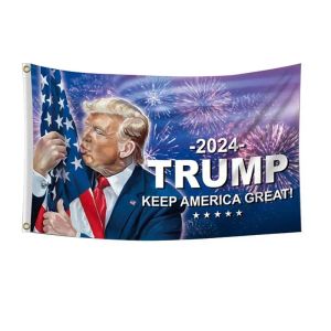 2024 Trump Flag 3x5Feet Save America Again Flag Great Donald pour le président USA présidentiel et élection Rendre l'Amérique à nouveau 90x150cm 0408