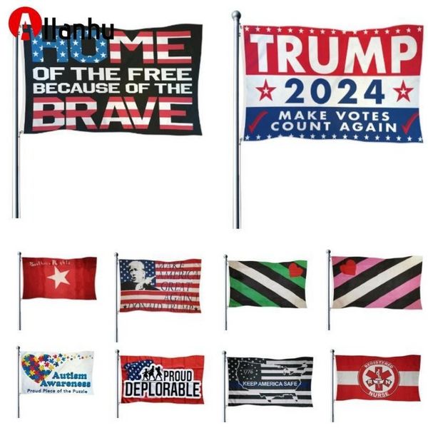 Drapeau Trump pour l'élection 2024, rend l'Amérique à nouveau grande, 150x90cm, bannière américaine, décoration extérieure et intérieure, 3x5 pieds