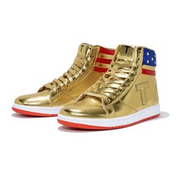 2024 Trump Golden Zapatos casuales de moda para hombres Favor de fiesta Trump Campaña Fans Zapatillas de deporte