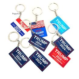 2024 Trump Keychain Party BEVESTIGEN US verkiezingen Keychains Campaign Slogan Plastic Key Chain Keyring 6 Colors 0418