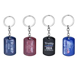 2024 Trump Keychain Keychain Président américain Élection Plateau Pendant les étiquettes en acier inoxydable Save America Again Course