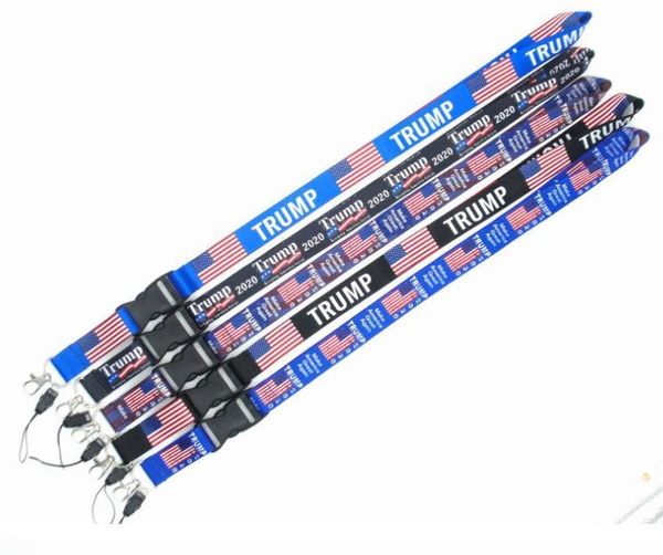 2024 Trump Lanyards Porte-clés Party Favor USA Drapeau ID Porte-Badge Porte-clés Sangles pour Téléphone Portable DHL Rapide