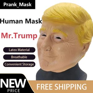 2024 Trump Mask Halloween Costum Personnage gratuit Masque facial humain Cosplay Latex masque d'accessoires drôles