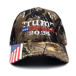 Chapeau de Baseball brodé avec bannière étoilée et drapeau américain Trump, chapeau d'extérieur, 2024