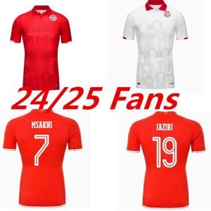 2024 Tunesië Nationaal Team Voetbalshirts Heren MSAKNI HANNIBAL MAALOUL SLITI KHENISSI Home Rood Uit 3e 24 25 Voetbalshirts Korte mouwen Volwassen Uniformen 999