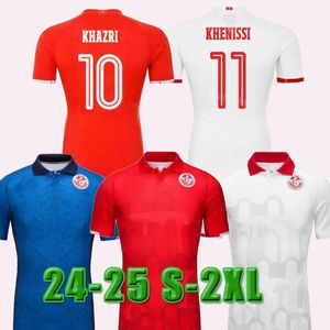 2024 Tunisie Soccer Jerseys Coupe d'Afrique Équipe nationale Maillot de Tunisie 24 25 MSAKNI HANNIBAL MAALOUL KHENISSI Home Away 3rd Men Football Shirt Uniformes
