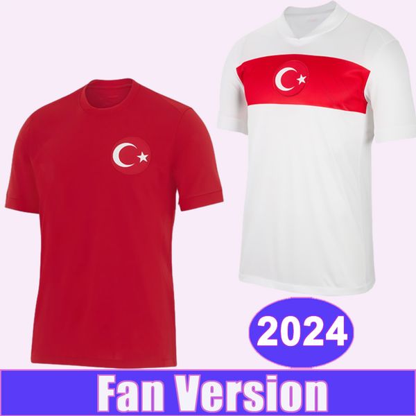2024 Equipo nacional de Turquía Camisetas de fútbol para hombre AKTURKOGLU KAHVECI Camisetas de fútbol local visitante Uniformes de manga corta