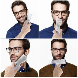 2024 Pen de relleno de barba de masculina de cuatro en uno y cuatro puntas y combinación de regla de combinación de barba de barba: para el estilo de barba de los hombres