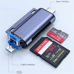 Lector de tarjetas tipo c 2024, lector de tarjetas Usb3.0 tres en uno, Otg, teléfono móvil, ordenador, lector de tarjetas Micro USB inteligente TF/SD